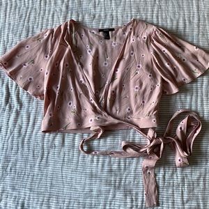 Floral Forever 21 Wrap Crop Top